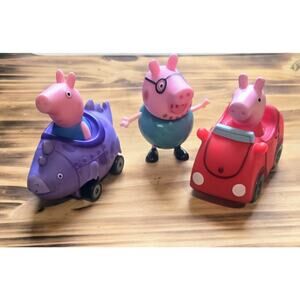 Peppa Pig Action Figures Toys Vehicles Preschool Pretend Play Toy Lot Of 3